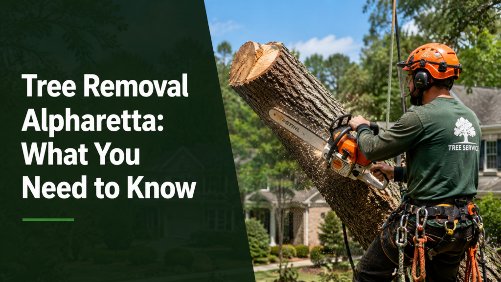 Professional tree removal in action