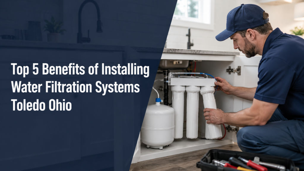 Water filtration system installation in progress