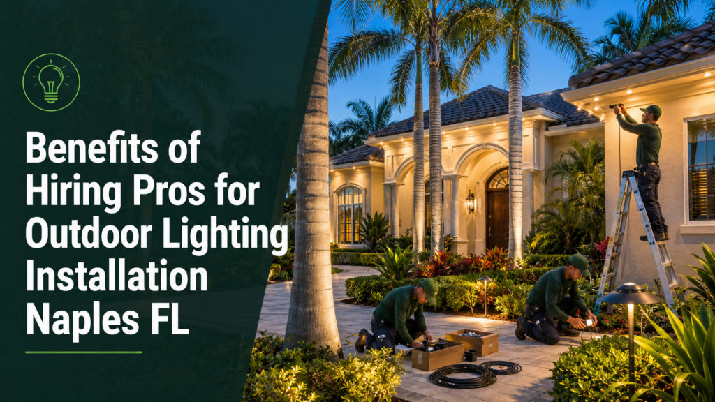 Outdoor lighting installation in tropical home